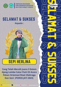 Membanggakan! Mahasiswa PGMI IAIN Syekh Nurjati Cirebon Raih Juara 3 Lomba Catur Putri POROS JATI 2023