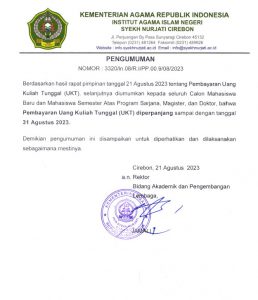 Perpanjangan Pembayaran UKT Tahun Akademik 2023-2024