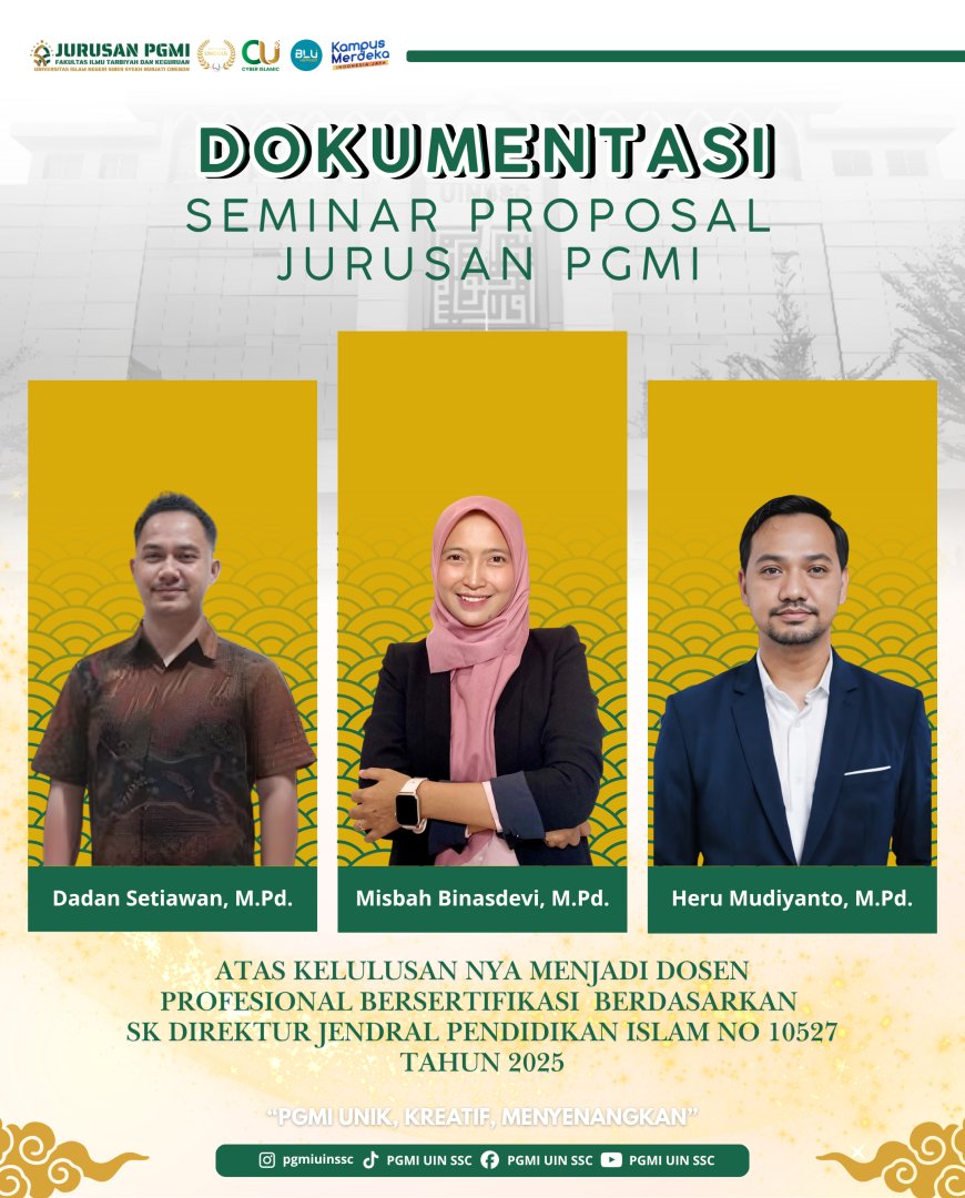 Tiga Dosen PGMI UIN Siber Syekh Nurjati Cirebon Raih Sertifikat Dosen Profesional