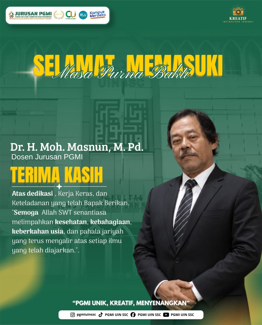 PGMI UIN Siber Syekh Nurjati Cirebon Sampaikan Apresiasi Atas Dedikasi dan Pengabdian, Dr. H. Moh. Masnun, M.Pd. Memasuki Purna Bakti
