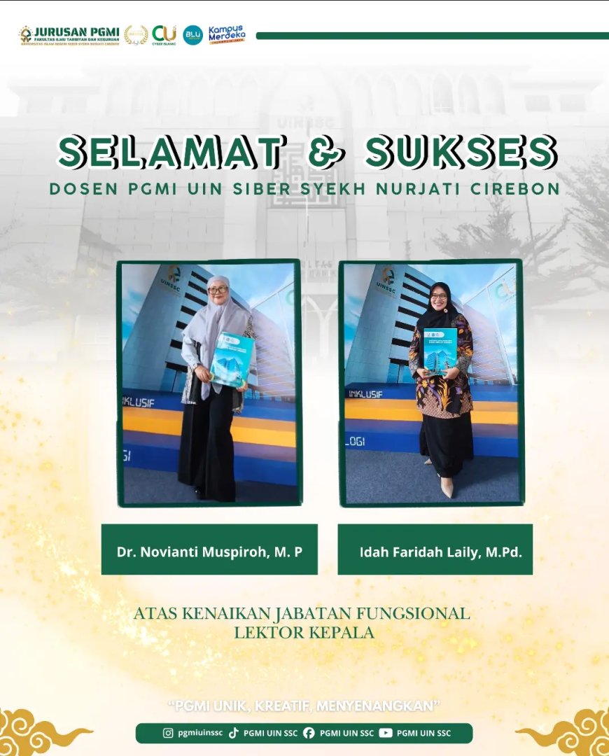 Langkah Baru Akademisi PGMI UIN Siber Syekh Nurjati Cirebon, Dua Dosen Raih Jabatan Fungsional Lektor Kepala