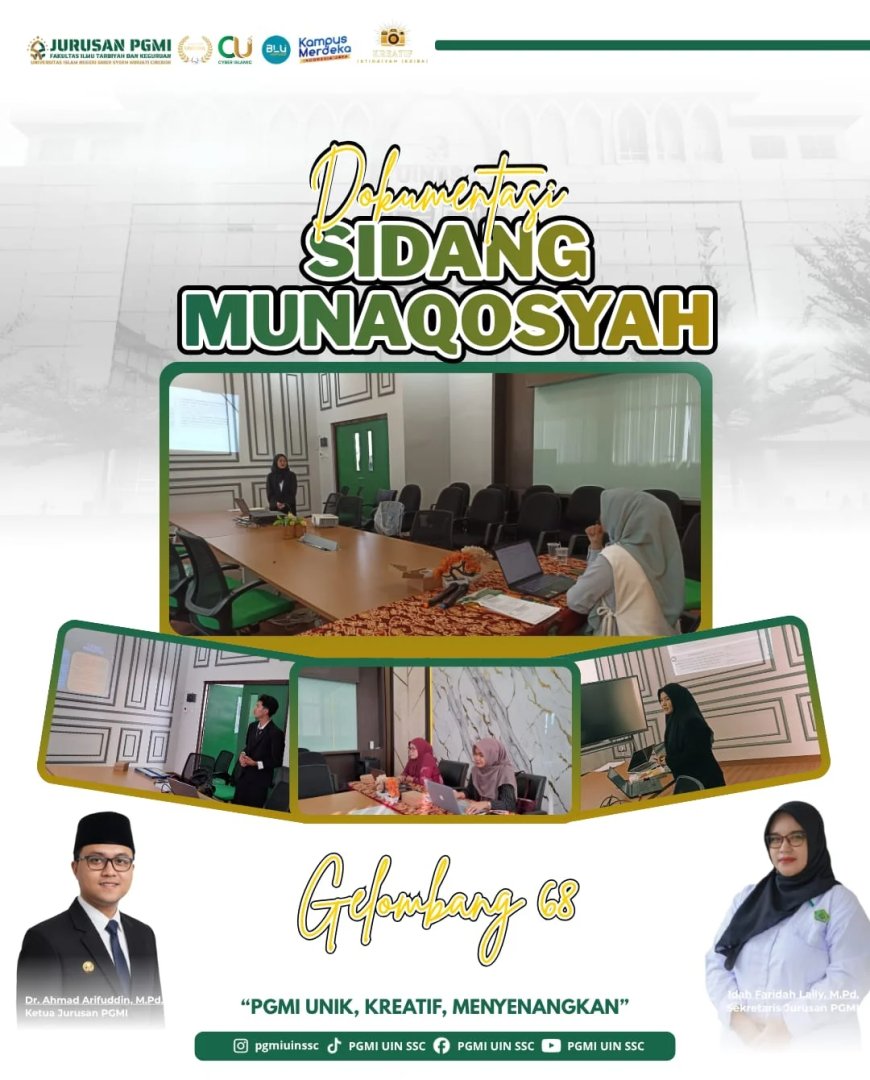 Gagasan Pendidikan Diuji di Ruang Akademik, Mahasiswa PGMI UIN Siber Syekh Nurjati Cirebon Ikuti Sidang Munaqosyah Gelombang 68
