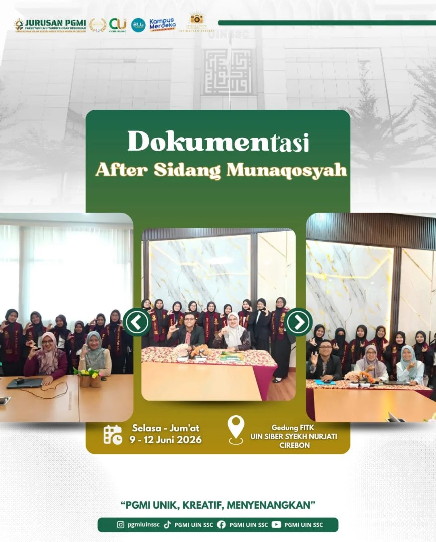 Selempang Gelar Jadi Simbol Perjuangan, Momen Bahagia Mahasiswa PGMI UIN Siber Syekh Nurjati Cirebon Usai Sidang Munaqosyah