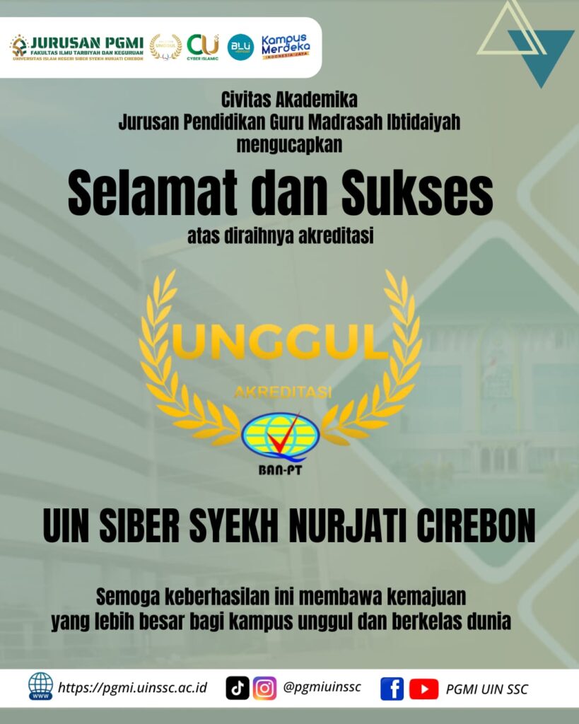 Selamat dan Sukses  atas capaian AKREDITASI UNGGUL UIN Siber Syekh Nurjati Cirebon